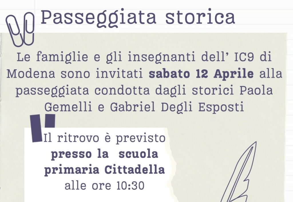 SABATO 12 APRILE 2025 - PASSEGGIATA STORICA